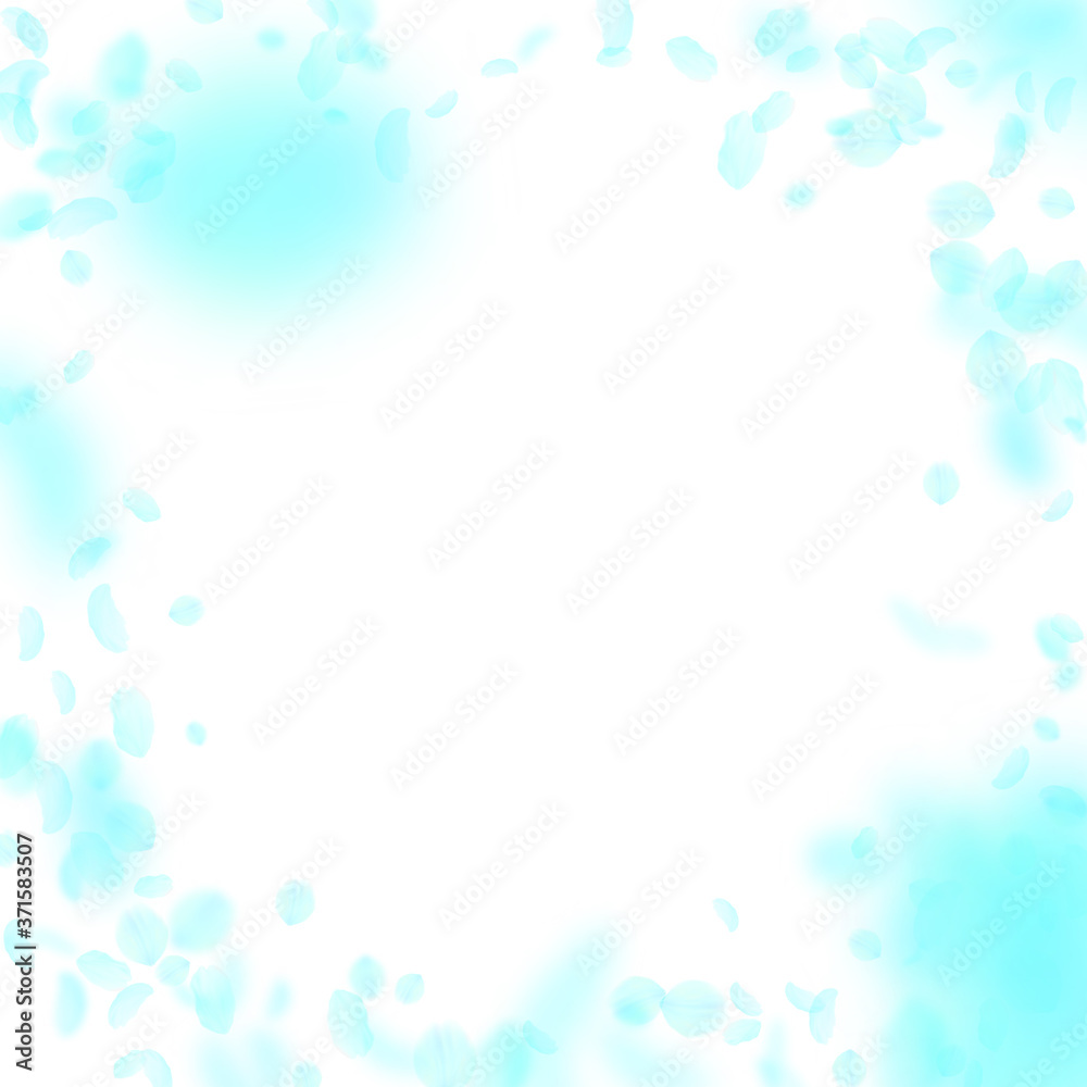 Turquoise flower petals falling down. Mind-blowing Turquoise flower petals falling down. Mind-blowing