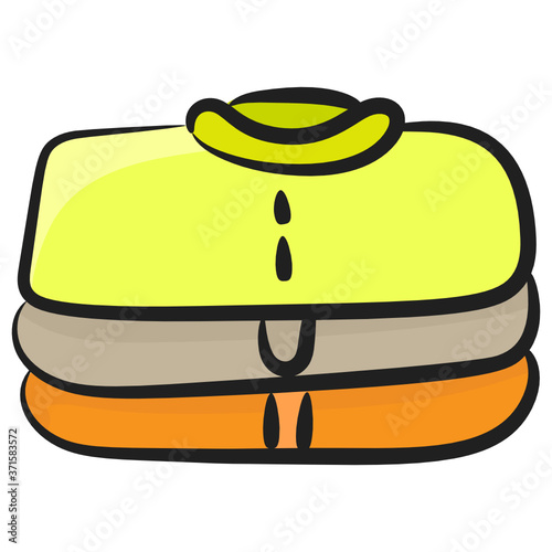 
Formal dress clothes, hand drawn icon of ironed shirts 
