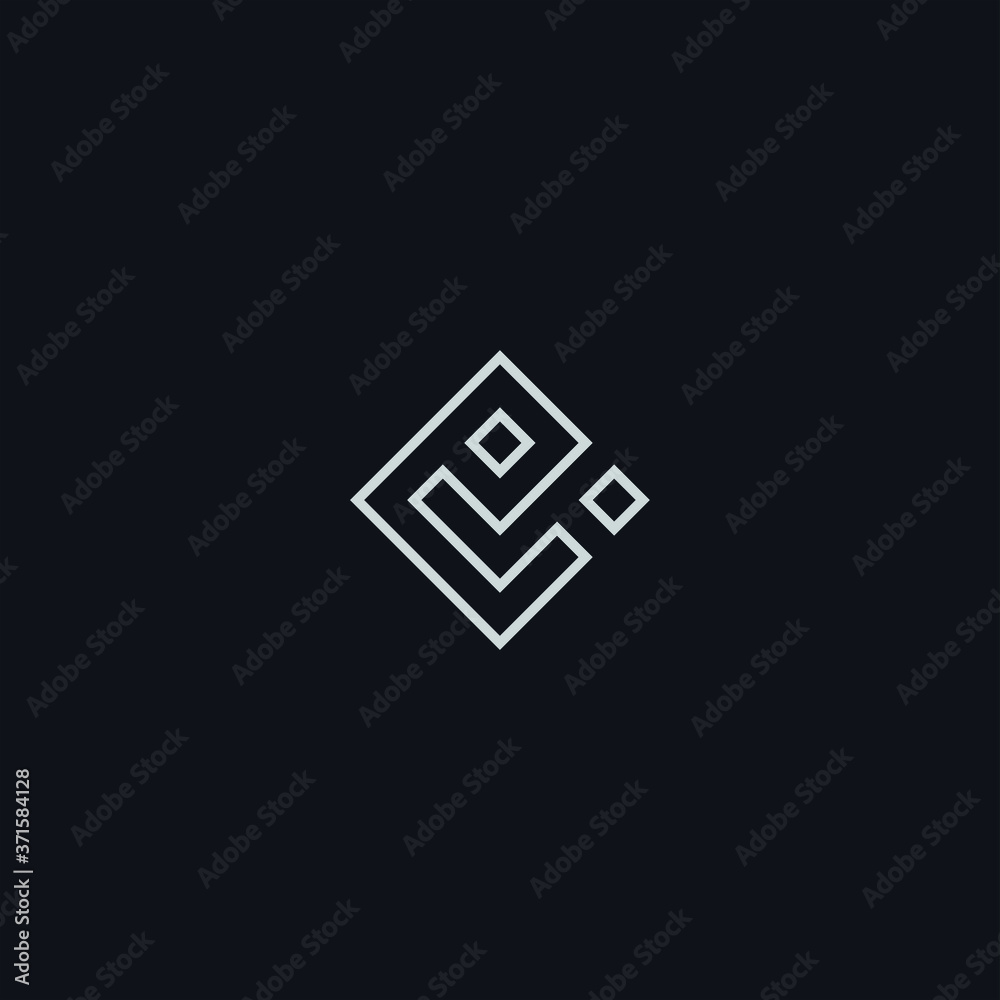 luxury letter E initials logo rectangle line design concept
