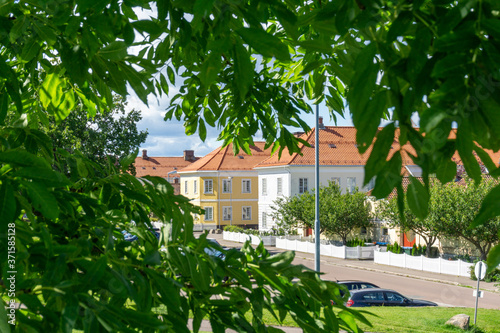 Charming residential area in Karljohansvern in Horten, Norway. photo