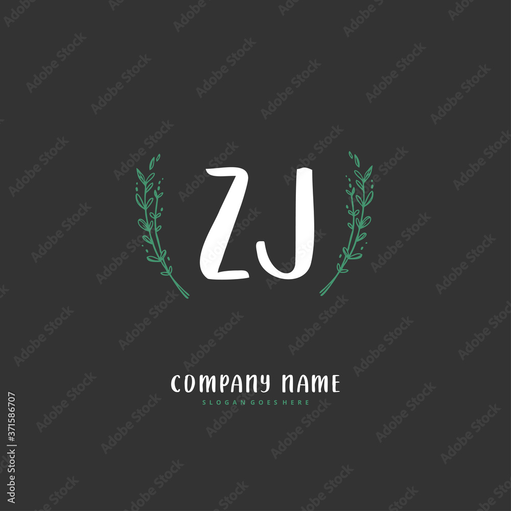 Z J ZJ Initial handwriting and signature logo design with circle. Beautiful design handwritten logo for fashion, team, wedding, luxury logo. Z J ZJ Initial handwriting and signature logo design with circle. Beautiful design handwritten logo for fashion, team, wedding, luxury logo.