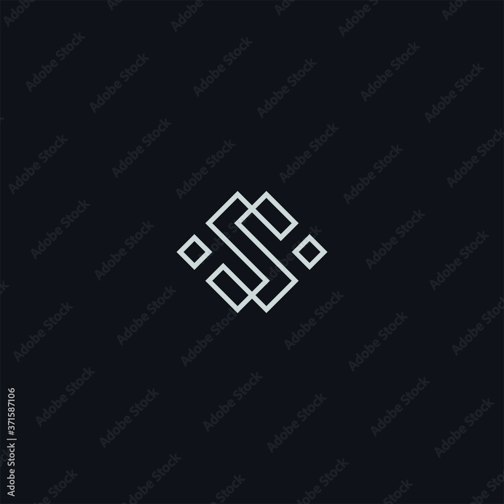 luxury letter S initials logo rectangle line design concept luxury letter S initials logo rectangle line design concept