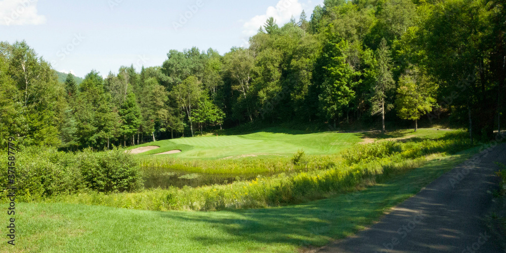 Nice hole on a Canadian golf club in Quebec Nice hole on a Canadian golf club in Quebec