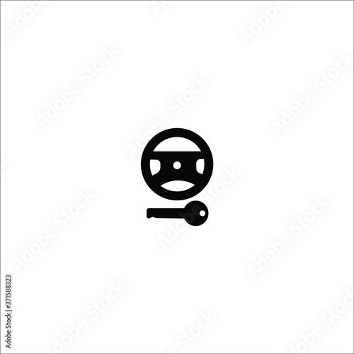 Steering lock warning vector solid icon, car service, auto service