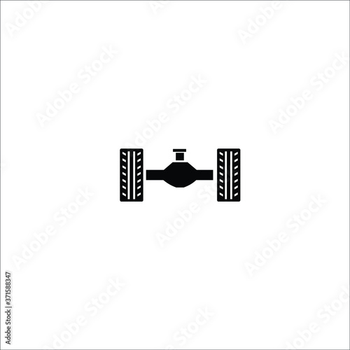 vehicle chassis vector solid icon, car service, auto service