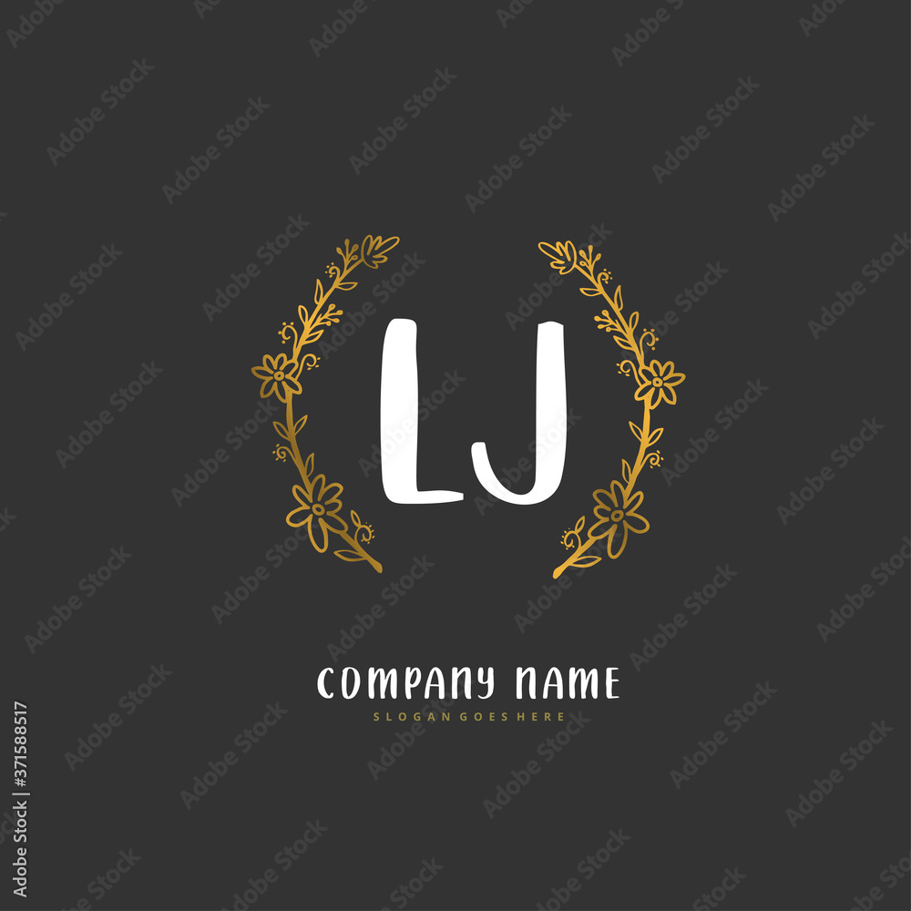 L J LJ Initial handwriting and signature logo design with circle. Beautiful design handwritten logo for fashion, team, wedding, luxury logo. L J LJ Initial handwriting and signature logo design with circle. Beautiful design handwritten logo for fashion, team, wedding, luxury logo.