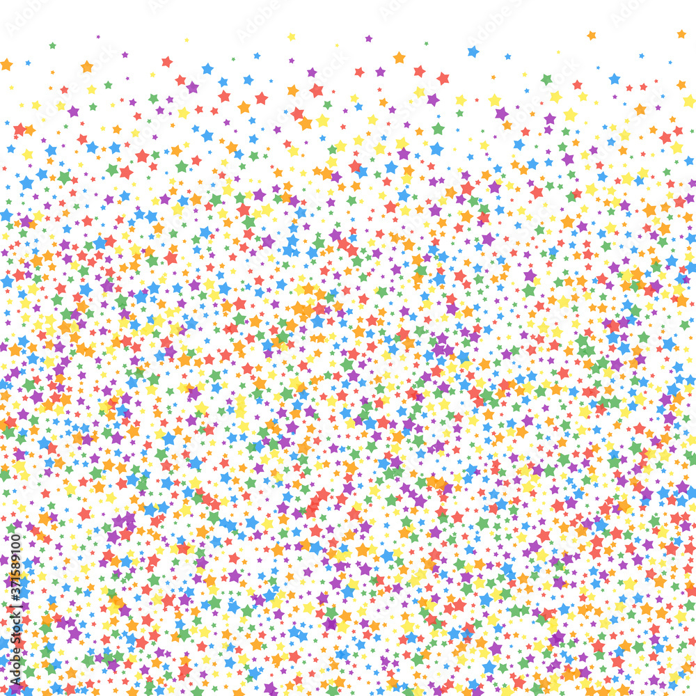 Festive confetti. Celebration stars. Rainbow brigh