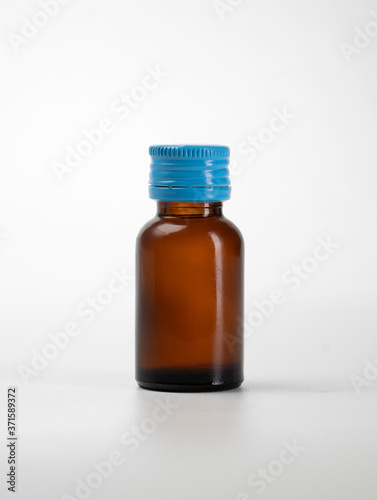 Blank Glass Medical Bottle mockup Isolated on White Background