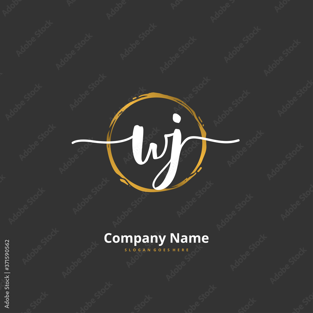 W J WJ Initial handwriting and signature logo design with circle. Beautiful design handwritten logo for fashion, team, wedding, luxury logo. W J WJ Initial handwriting and signature logo design with circle. Beautiful design handwritten logo for fashion, team, wedding, luxury logo.