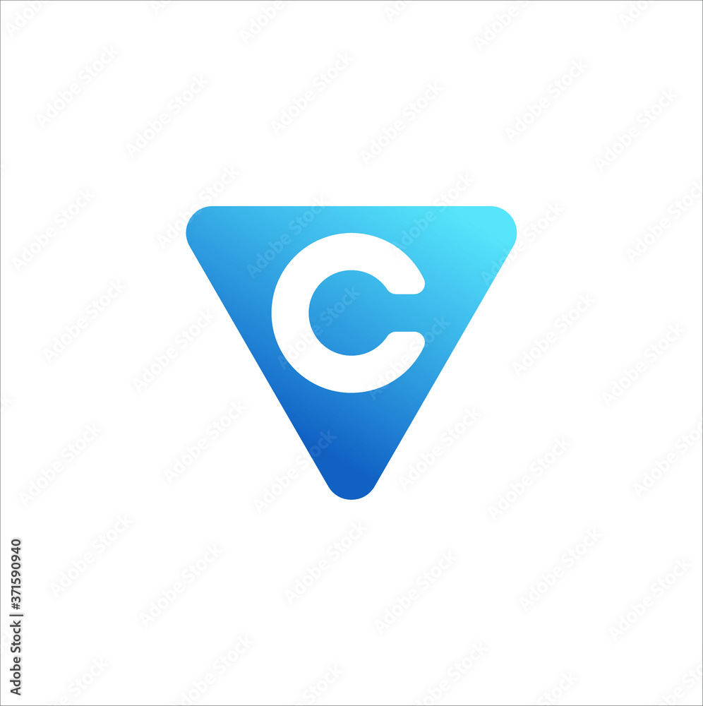 Initial letter VC modern triangle concept icon logo illustration Initial letter VC modern triangle concept icon logo illustration