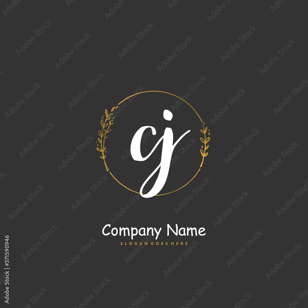 C J CJ Initial handwriting and signature logo design with circle. Beautiful design handwritten logo for fashion, team, wedding, luxury logo. C J CJ Initial handwriting and signature logo design with circle. Beautiful design handwritten logo for fashion, team, wedding, luxury logo.