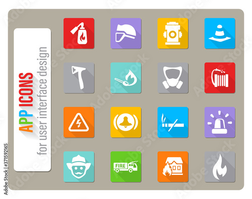 fire brigade icon set