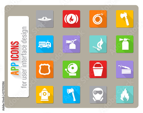 fire brigade icon set