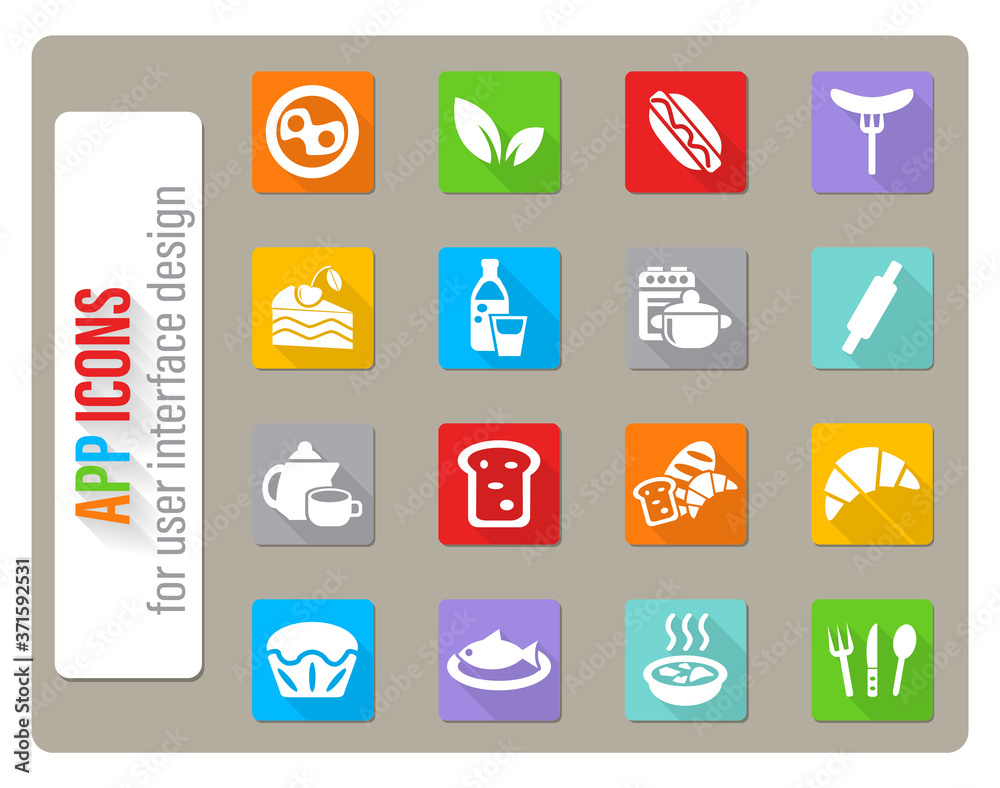 food and kitchen icon set
