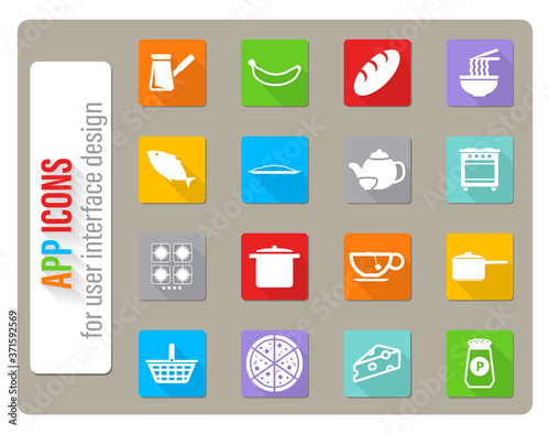 Food and kitchen simply icons