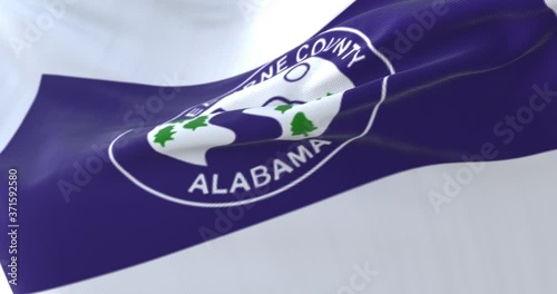Cleburne flag, county of Alabama state, United States of America - loop photo