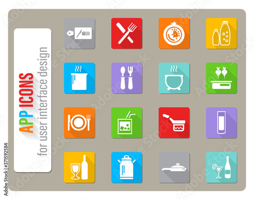 food and kitchen icon set