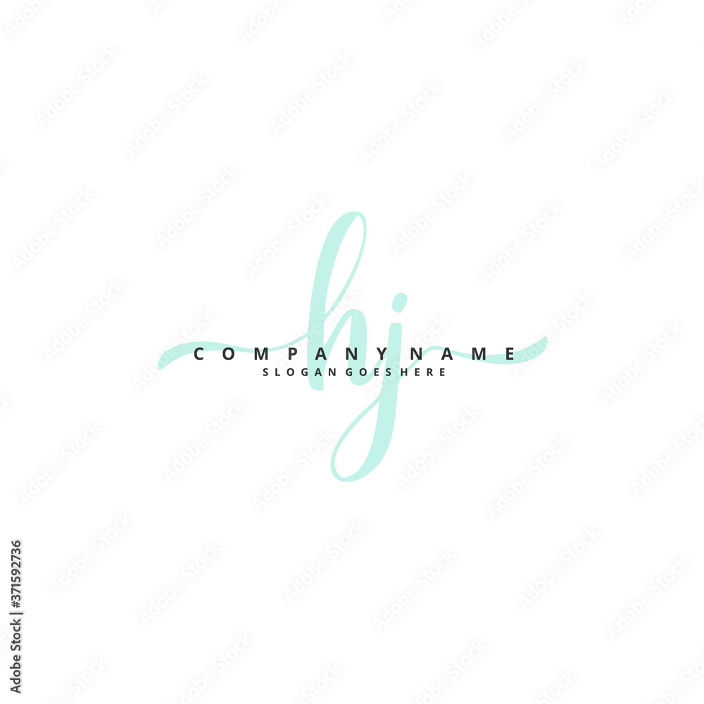 Obraz premium H J HJ Initial handwriting and signature logo design with circle. Beautiful design handwritten logo for fashion, team, wedding, luxury logo.