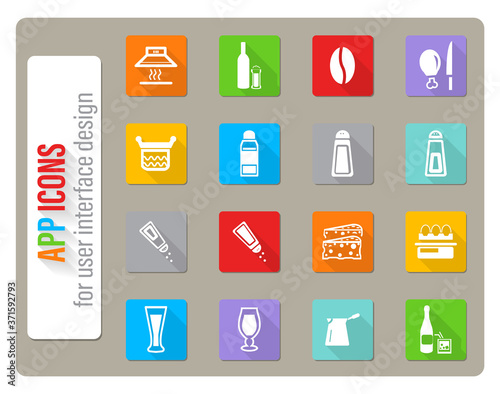 food and kitchen icon set
