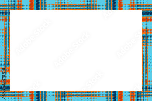Vintage frame vector. Scottish border pattern retro style. Tartan plaid ornament.