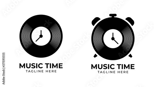 Music Time logo template, vector illustration icon element - Vector