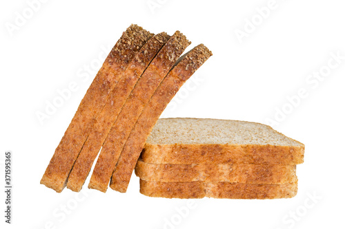 Obraz na płótnie Close-up image white bread against the white background w salonie
