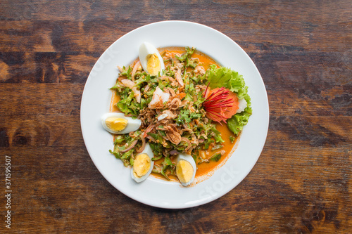 Obraz na płótnie Yum Tua Poo Fresh shrimp (Wing Bean Shrimp Salad Fresh shrimp) w salonie