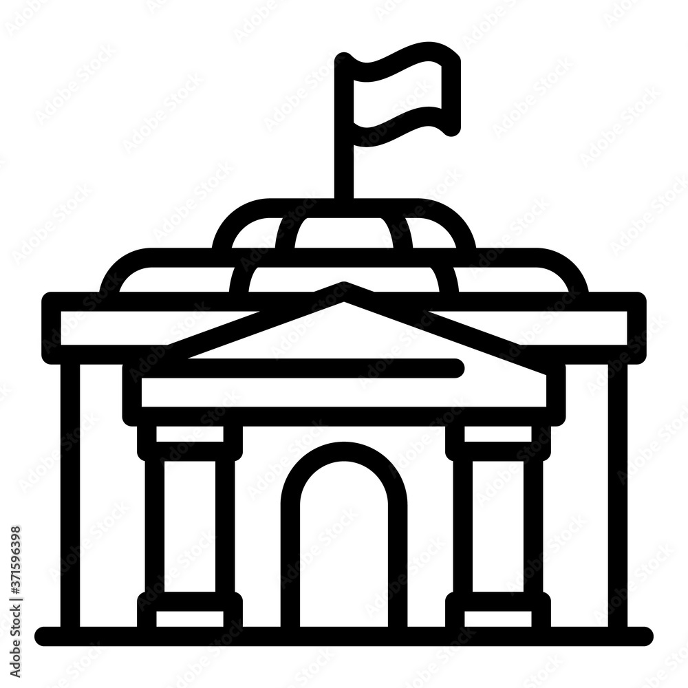 Urban parliament icon. Outline urban parliament vector icon for web design isolated on white background Urban parliament icon. Outline urban parliament vector icon for web design isolated on white background
