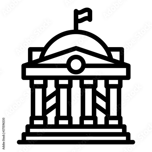Palace parliament icon. Outline palace parliament vector icon for web design isolated on white background