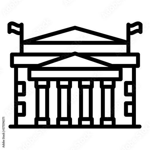 Sighseeing parliament icon. Outline sighseeing parliament vector icon for web design isolated on white background