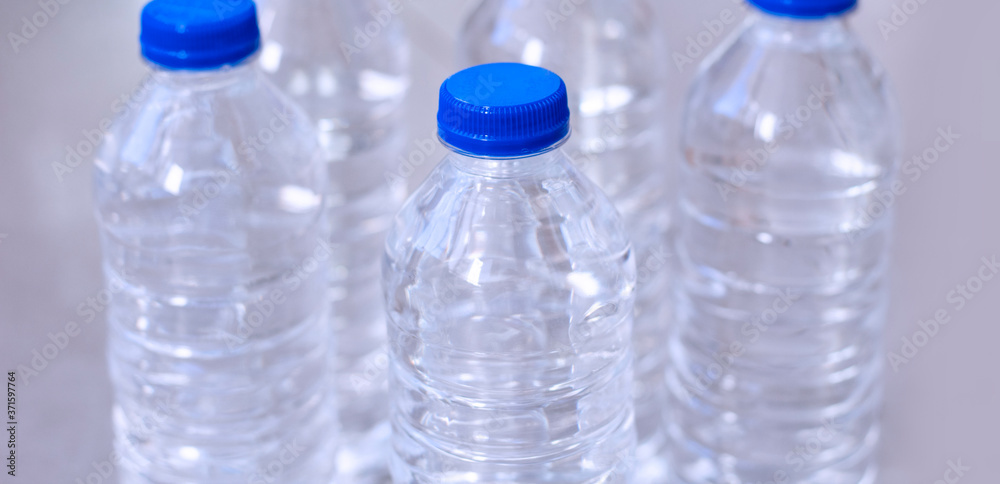Plastic bottles worth with clean cool mineral water Plastic bottles worth with clean cool mineral water