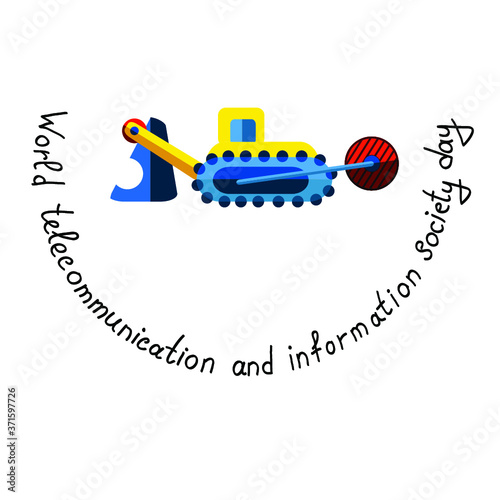 Vector illustration in a flat style with yellow cable layer and the inscription