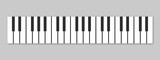 pianoPiano keys. Musical instrument keyboard isolated on gray background. Vector illustration.