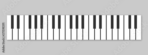 pianoPiano keys. Musical instrument keyboard isolated on gray background. Vector illustration.