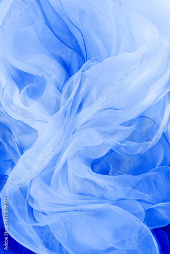 Blue silk is a natural material for the production of clothing.