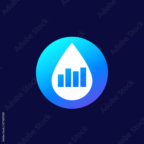 water level icon with graph, vector
