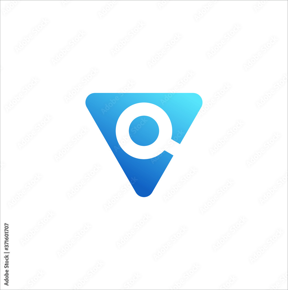 Initial letter VQ modern triangle concept icon logo illustration Initial letter VQ modern triangle concept icon logo illustration