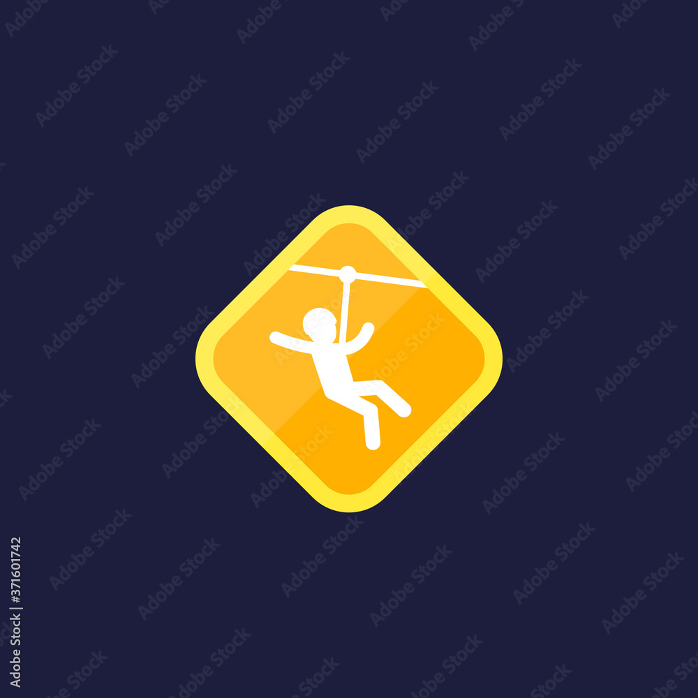 zip line icon, vector sign zip line icon, vector sign