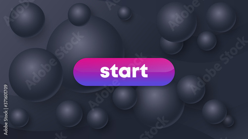 Start game button on abstract dark background