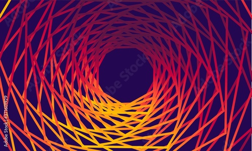 Abstract  colorful  fractal design on dark blue background  curved lines on 