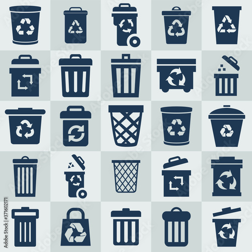 recycle bin icon set