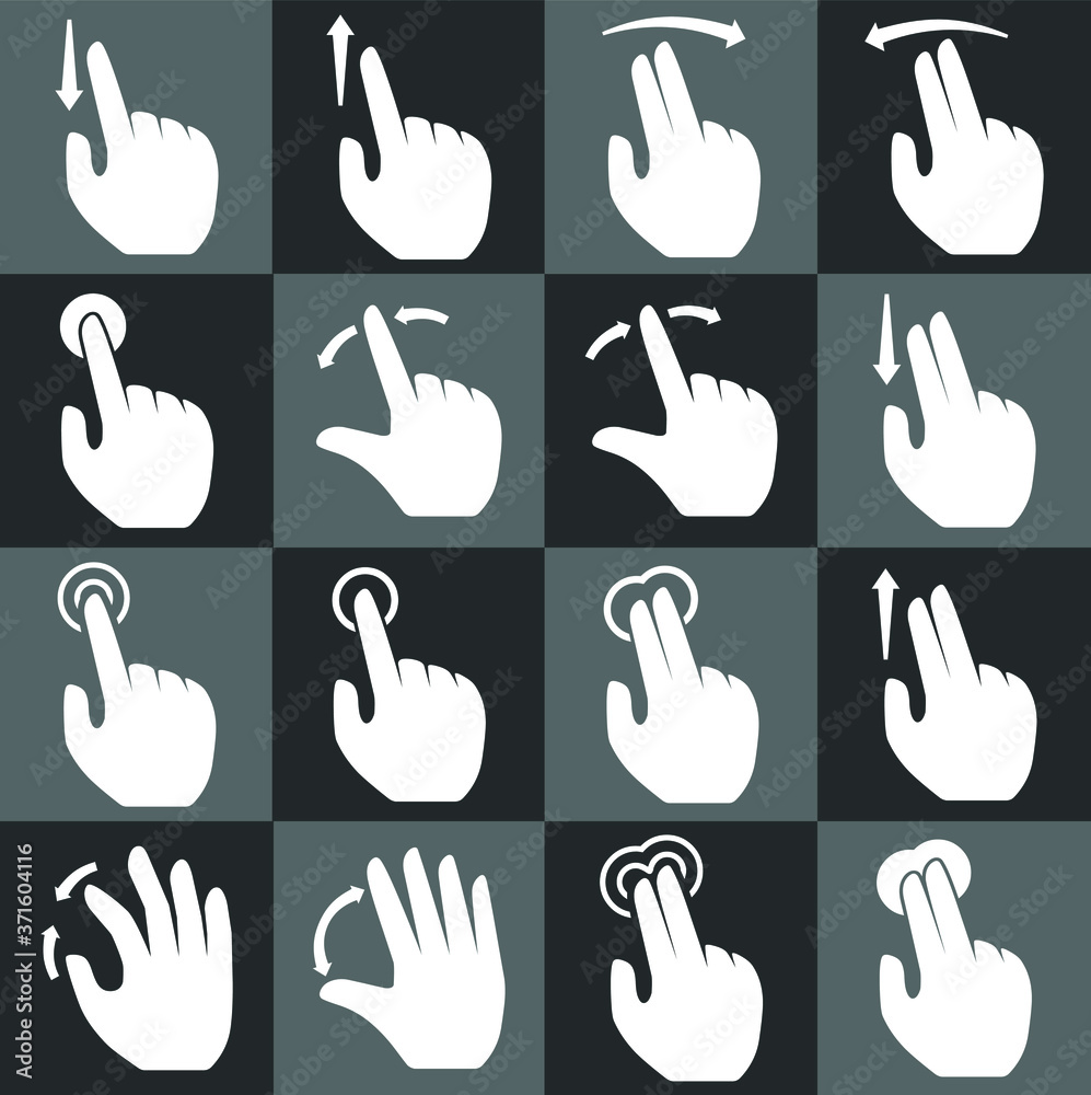 Obraz premium set of hand gestures
