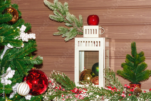 Christmas still life. Christmas decorations. New Year's decorations.