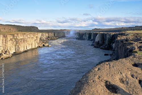 View of the iconic landscape of Selfoss waterfall in North Iceland Europe