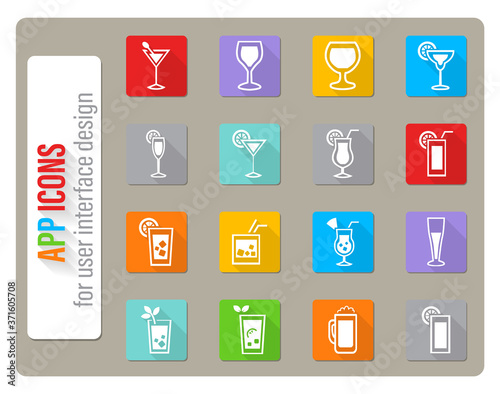 glasses icon set