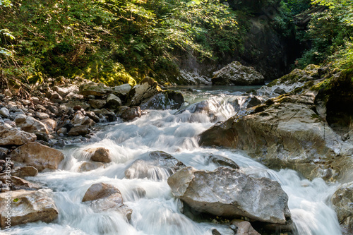 Gebirgsbach, Seisenbergklamm und Weißbach in Weißbach bei Lofer, Austria photo