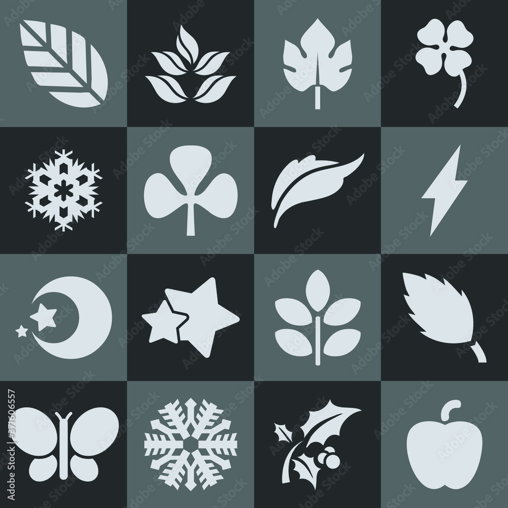 set of vector icons of leaf