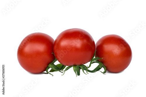 juicy fresh red tomatoes isolated on white background