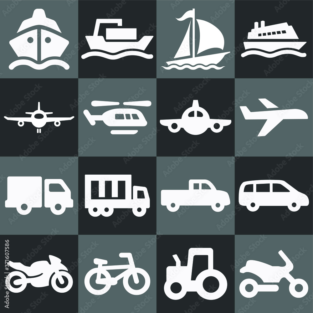 transportation icons set transportation icons set
