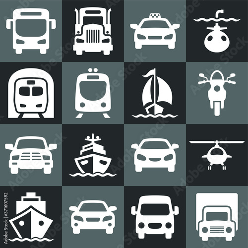 transportation icons set